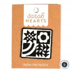 Sarah Hearts - Aufnäher zum Aufbügeln - Black Quilt Block