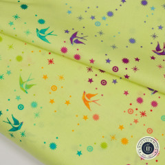 Tula Pink Baumwoll Designerstoff - Tula's True Colors - Fairy Dust - Lime