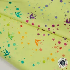 Tula Pink Baumwoll Designerstoff - Tula's True Colors - Fairy Dust - Lime