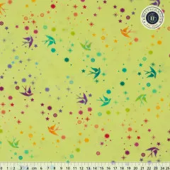 Tula Pink Baumwoll Designerstoff - Tula's True Colors - Fairy Dust - Lime