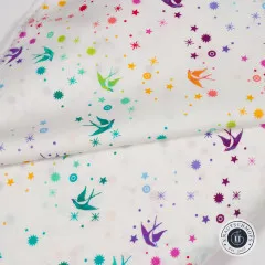 Tula Pink Baumwoll Designerstoff - Tula's True Colors - Fairy Dust - White