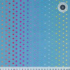 Tula Pink Baumwollstoff - True Colors - Hexy Rainbow - Peacock Tula Pink Baumwollstoff - True Colors - Hexy Rainbow - Peacock