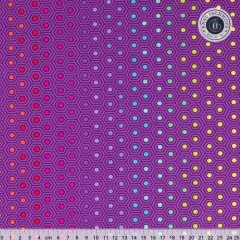 Tula Pink Baumwollstoff - True Colors - Hexy Rainbow - Starling Tula Pink Baumwollstoff - True Colors - Hexy Rainbow - Starling