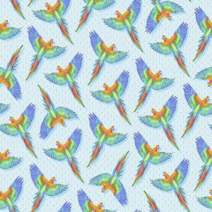 Tula Pink Baumwollstoff - Daydreamer Macaw Ya Later - Cloud