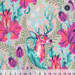 Tula Pink Baumwoll Designerstoff - Tiny Beasts Deer John - Glimmer