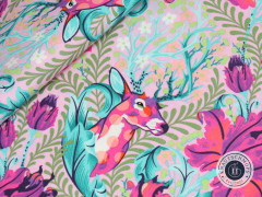 Tula Pink Baumwoll Designerstoff - Tiny Beasts Deer John - Glimmer