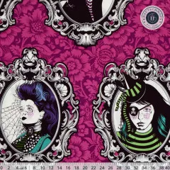 Tula Pink Baumwoll Designerstoff - Nightshade (Déjà Vu) Coven - Oleander Tula Pink Baumwoll Designerstoff - Nightshade (Déjà Vu) Coven - Oleander