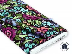 Tula Pink Baumwoll Designerstoff - Nightshade (Déjà Vu) Spider Blossom - Equinox