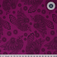 Tula Pink Baumwoll Designerstoff - Nightshade (Déjà Vu) Raven Lace - Oleander