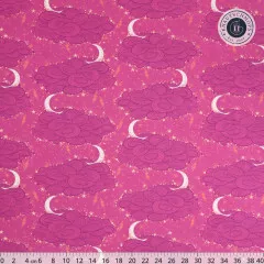 Tula Pink Baumwoll Designerstoff - Nightshade (Déjà Vu) Storm Clouds - Oleander