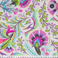 Tula Pink Baumwoll Designerstoff - ROAR! - Wing It - Mist Tula Pink Baumwoll Designerstoff - ROAR! - Wing It - Mist