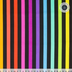 Tula Pink Baumwoll Designerstoff - True Color Graywork - Disco Stripe - Carbon