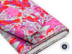 Tula Pink Baumwoll Designerstoff - Full Moon Forest II - Hoppy Go Lucky - Blossom (88cm-Rest)
