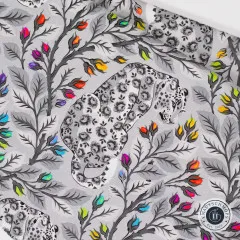 Tula Pink Baumwoll Designerstoff - Graywork - Beautymark - Fog