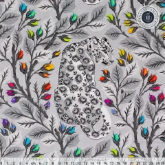 Tula Pink Baumwoll Designerstoff - Graywork - Beautymark - Fog