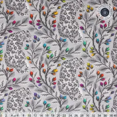 Tula Pink Baumwoll Designerstoff - Graywork - Beautymark - Fog