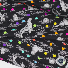 Tula Pink Baumwoll Designerstoff - Graywork - Seal the Deal - Carbon