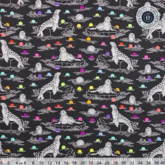 Tula Pink Baumwoll Designerstoff - Graywork - Seal the Deal - Carbon