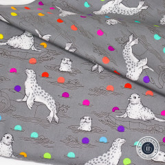 Tula Pink Baumwoll Designerstoff - Graywork - Seal the Deal - Shadow