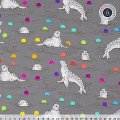 Tula Pink Baumwoll Designerstoff - Graywork - Seal the Deal - Shadow