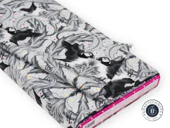 Tula Pink Baumwoll Designerstoff - Graywork - Huffin & Puffin - Whisper
