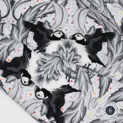 Tula Pink Baumwoll Designerstoff - Graywork - Huffin & Puffin - Whisper