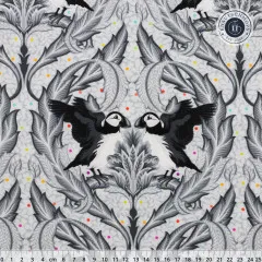 Tula Pink Baumwoll Designerstoff - Graywork - Huffin & Puffin - Whisper