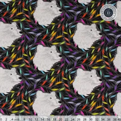 Tula Pink Baumwoll Designerstoff - Graywork - Just Bearly - Carbon