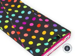 Tula Pink Baumwoll Designerstoff - True Color Graywork - Disco Poms - Carbon