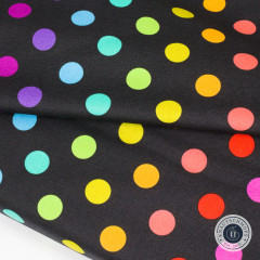 Tula Pink Baumwoll Designerstoff - True Color Graywork - Disco Poms - Carbon