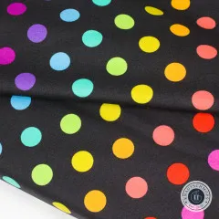 Tula Pink Baumwoll Designerstoff - True Color Graywork - Disco Poms - Carbon