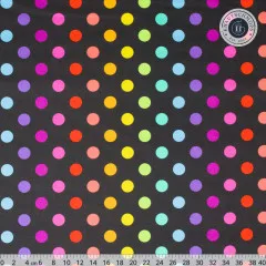 Tula Pink Baumwoll Designerstoff - True Color Graywork - Disco Poms - Carbon