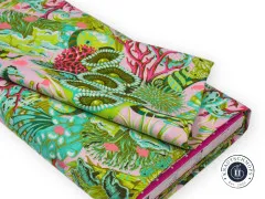 Tula Pink Baumwoll Designerstoff - Floral Reef - Reef What You Sew - Coralline