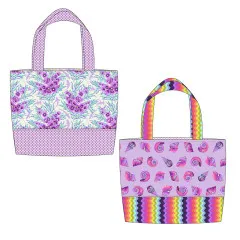 Tula Pink Baumwoll Designerstoff - Floral Reef - Reef What You Sew - Ultraviolet