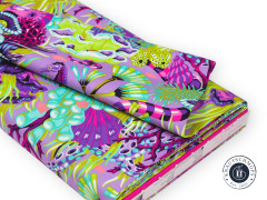 Tula Pink Baumwoll Designerstoff - Floral Reef - Reef What You Sew - Ultraviolet