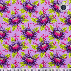 Tula Pink Baumwoll Designerstoff - Floral Reef - Friends & Anemones - Ultraviolet