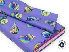 Tula Pink Baumwoll Designerstoff - Floral Reef - Lil Shelly - Marine