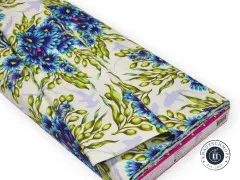 Tula Pink Baumwoll Designerstoff - Floral Reef - Shadow Sharks - Marine