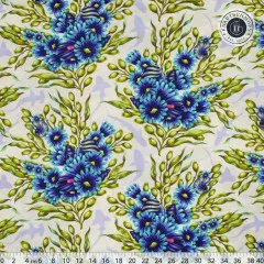 Tula Pink Baumwoll Designerstoff - Floral Reef - Shadow Sharks - Marine