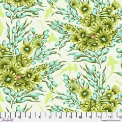 Tula Pink Baumwoll Designerstoff - Floral Reef - Shadow Sharks - Seagrass Tula Pink Baumwoll Designerstoff - Floral Reef - Shadow Sharks - Seagrass