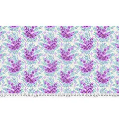 Tula Pink Baumwoll Designerstoff - Floral Reef - Shadow Sharks - Ultraviolet