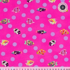 Tula Pink Baumwoll Designerstoff - Floral Reef - School Crossing - Delphine