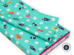Tula Pink Baumwoll Designerstoff - Floral Reef - School Crossing - Seafoam