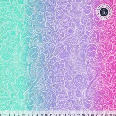 Tula Pink Baumwoll Designerstoff - Floral Reef - Riptide - Deep Dive