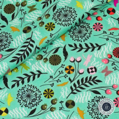Tula Pink Baumwoll Designerstoff - Prince Charming - Dandelion - Sweetmint