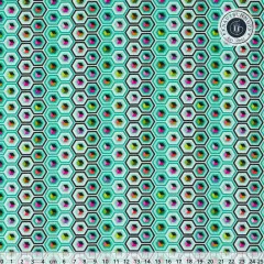 Tula Pink Baumwoll Designerstoff - Prince Charming - Hex Box - Sweetmint