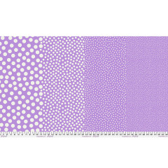 Ganze Stoffbreite Stones Lilac Lily mit Verlauf von großen Punkten zu Mini-Dots auf Lavendel