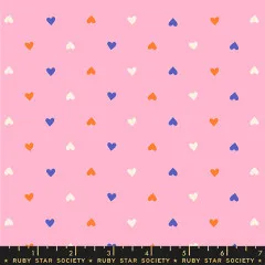 Ruby Star Society - Best Day Ever - Hearts Novelty Hearts Ditsy Blender - Posy Pink