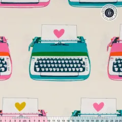 Canvas - Ruby Star Society - Best Day Ever - Typewriters Canvas Novelty Kitsch Retro - Natural