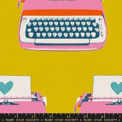Canvas - Ruby Star Society - Best Day Ever - Typewriters Canvas Novelty Kitsch Retro - Golden Canvas - Ruby Star Society - Best Day Ever - Typewriters Canvas Novelty Kitsch Retro - Golden
